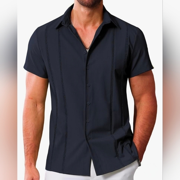 LETSEE Casual Button Down Beach Shirt #561, 562, 903 - Picture 1 of 12